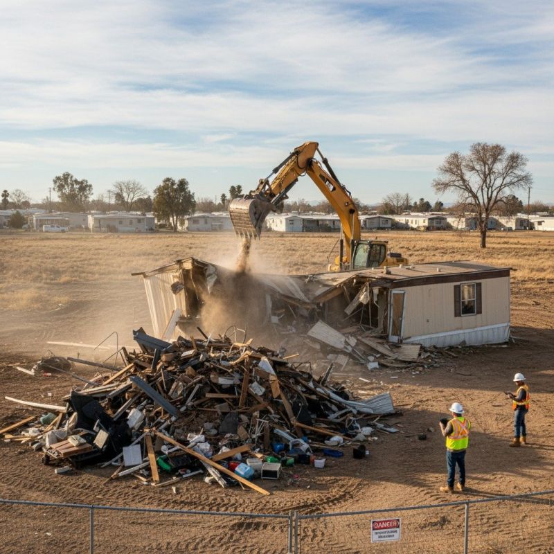 Local Trailer Home Demolition pros at work